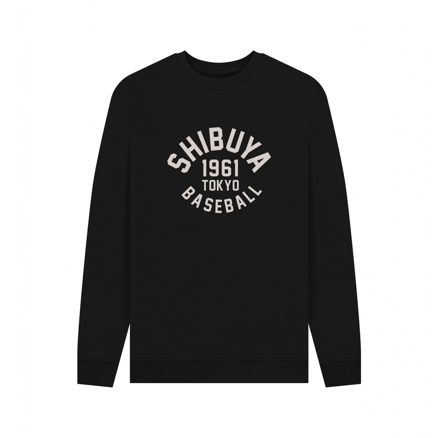 Black - Front - Park Fields Unisex Adult Shibuya Baseball Varsity Sweatshirt