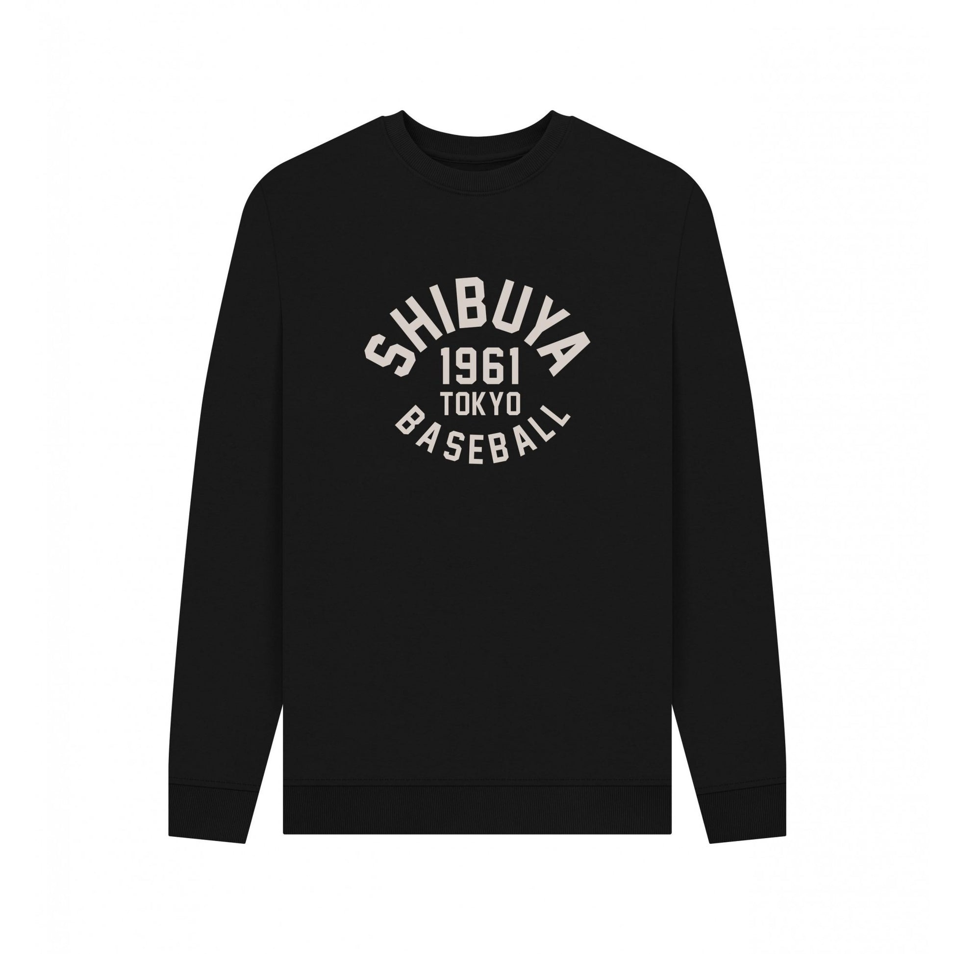 Black - Front - Park Fields Unisex Adult Shibuya Baseball Varsity Sweatshirt