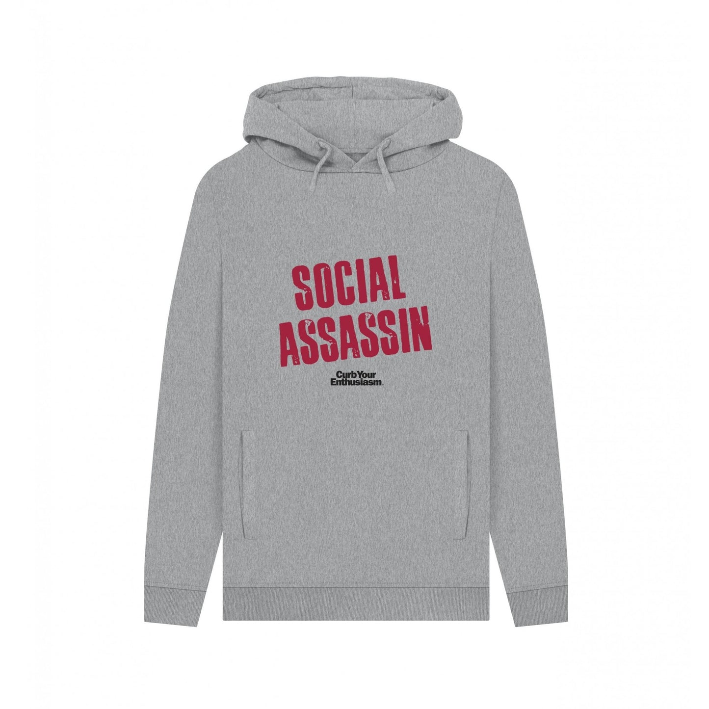 Light Heather - Front - Curb Your Enthusiasm Unisex Adult Social Assassin Heather Hoodie
