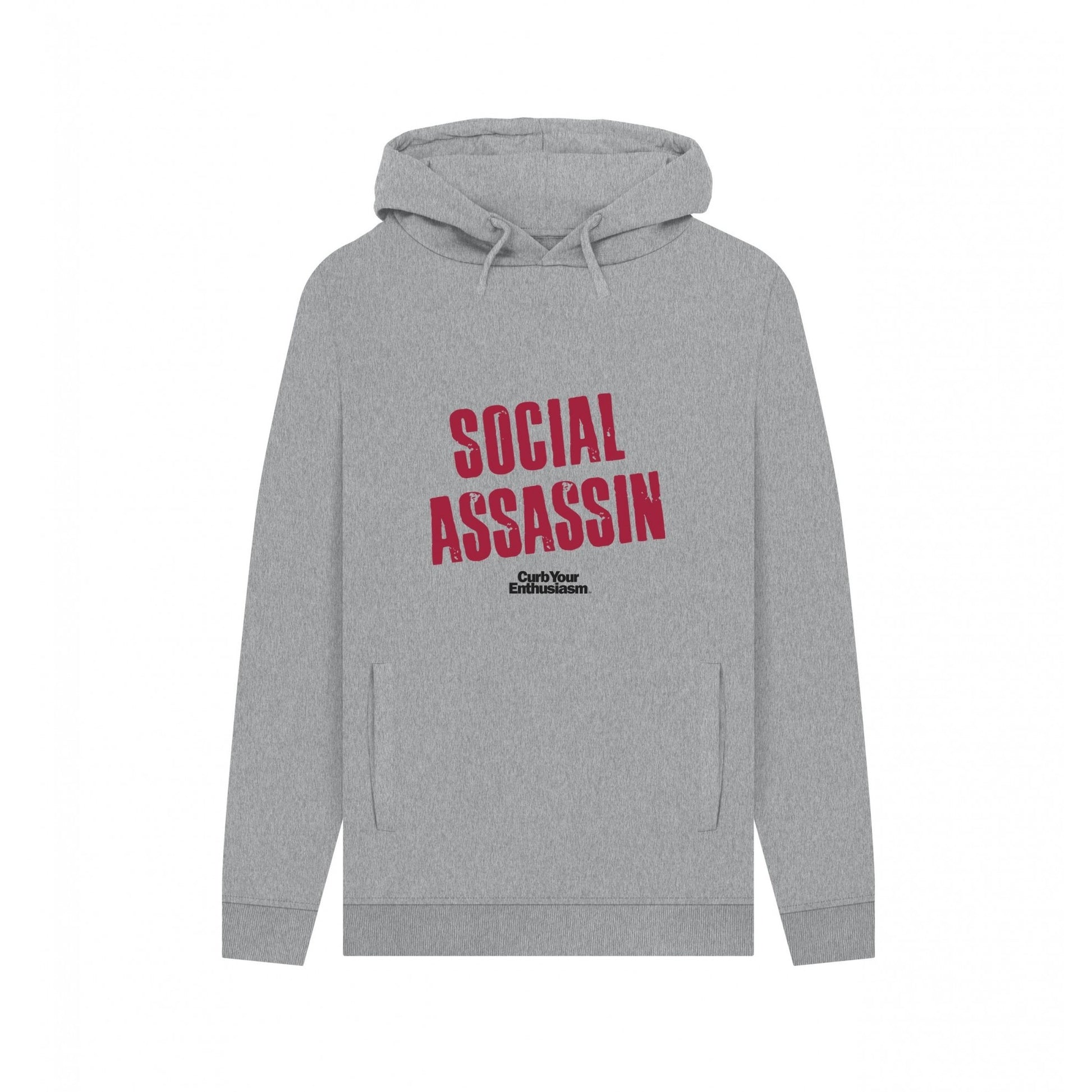 Light Heather - Front - Curb Your Enthusiasm Unisex Adult Social Assassin Heather Hoodie