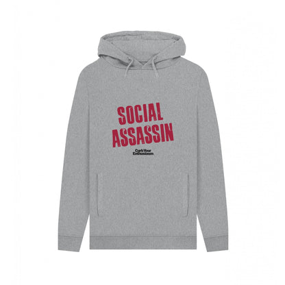 Light Heather - Front - Curb Your Enthusiasm Unisex Adult Social Assassin Heather Hoodie