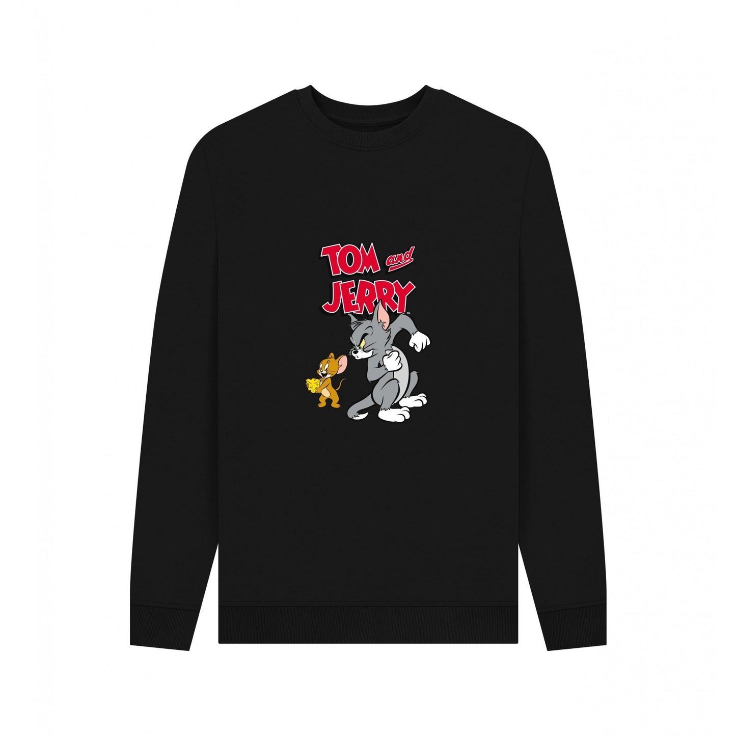 Black - Front - Tom and Jerry Unisex Adult Cheese Sweatshirt