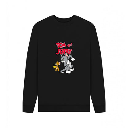 Black - Front - Tom and Jerry Unisex Adult Cheese Sweatshirt