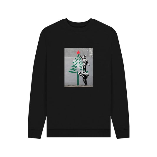 Black - Front - Apoh Unisex Adult Banksy Christmas Tree Sweatshirt