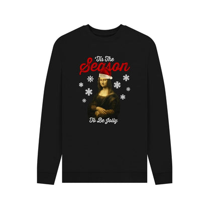 Black - Front - Apoh Unisex Adult Tis The Season To Be Jolly Mona Lisa Sweatshirt