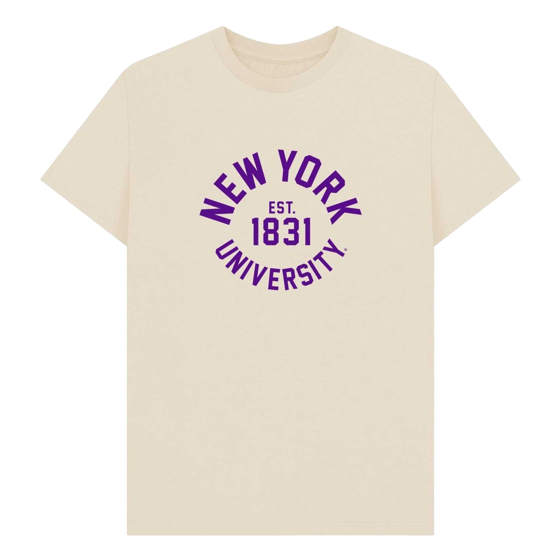 Oat - Front - Park Fields Unisex Adult New York University T-Shirt