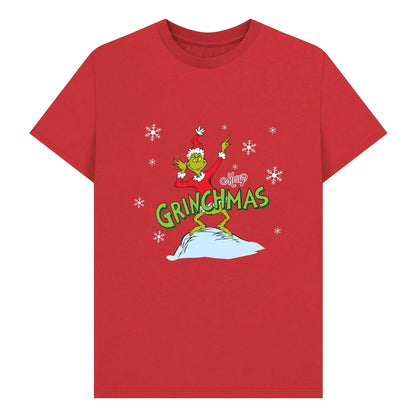 Red - Front - The Grinch Unisex Adult Merry Grinchmas T-Shirt