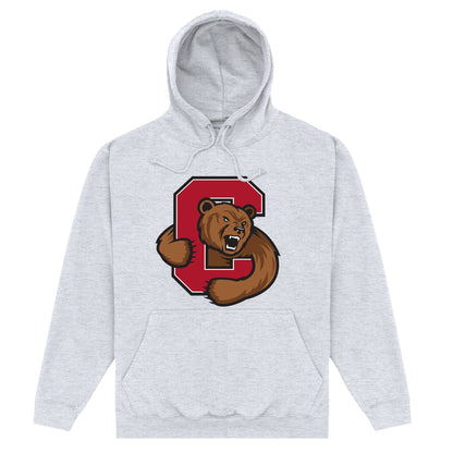 Heather Grey - Front - Cornell University Unisex Adult Bear Hoodie