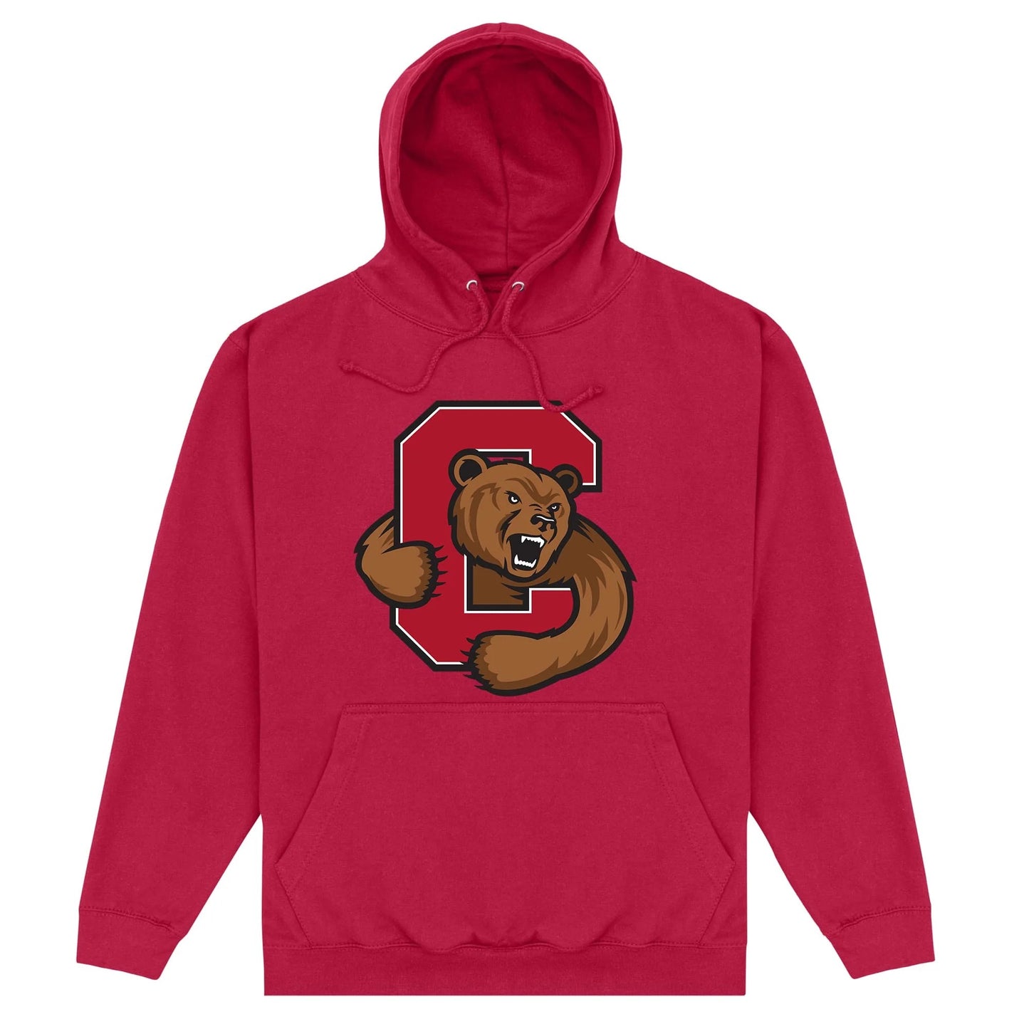 Maroon - Front - Cornell University Unisex Adult Bear Hoodie