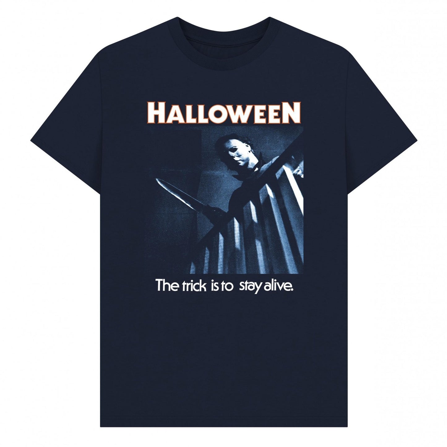 Navy Blue - Front - Halloween Unisex Adult Trick To Stay Alive T-Shirt