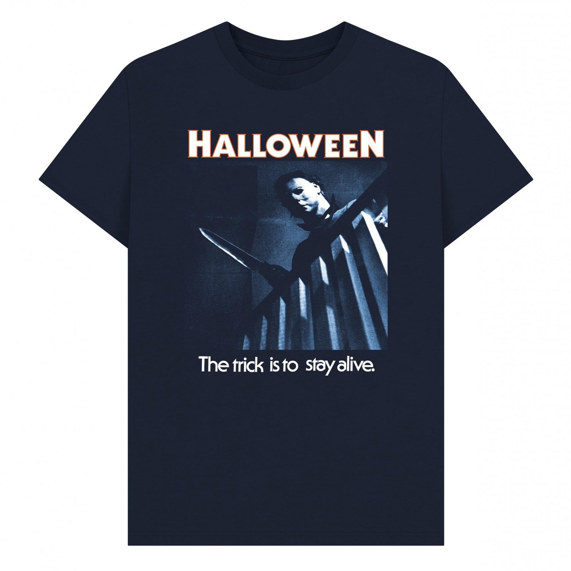 Navy Blue - Front - Halloween Unisex Adult Trick To Stay Alive T-Shirt