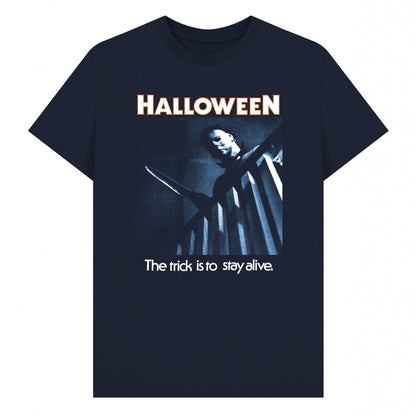 Navy Blue - Front - Halloween Unisex Adult Trick To Stay Alive T-Shirt