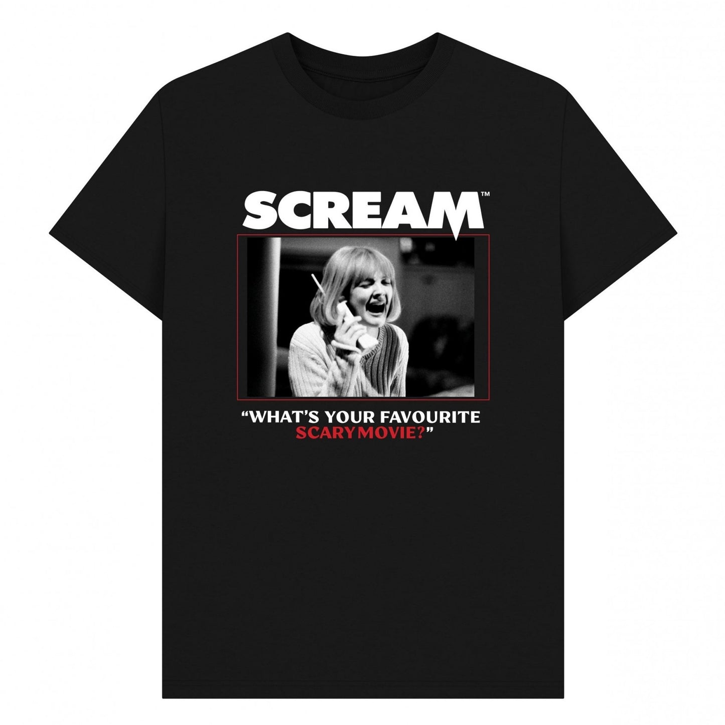 Black - Front - Scream Unisex Adult What´s Your Favourite Scary Movie? Graphic T-Shirt