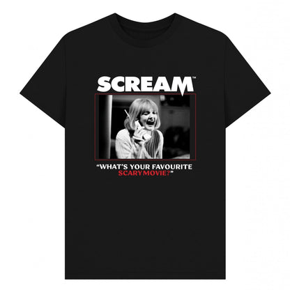 Black - Front - Scream Unisex Adult What´s Your Favourite Scary Movie? Graphic T-Shirt
