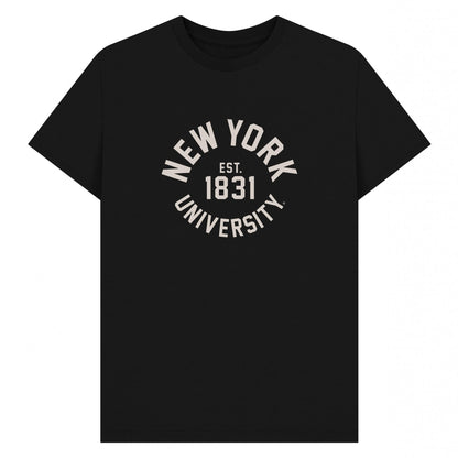 Black - Front - Park Fields Unisex Adult New York University T-Shirt