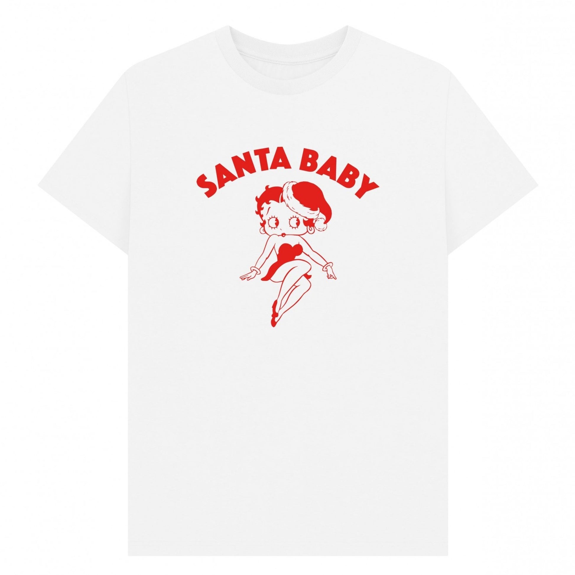 White - Front - Betty Boop Unisex Adult Santa Baby Graphic T-Shirt