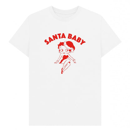 White - Front - Betty Boop Unisex Adult Santa Baby Graphic T-Shirt