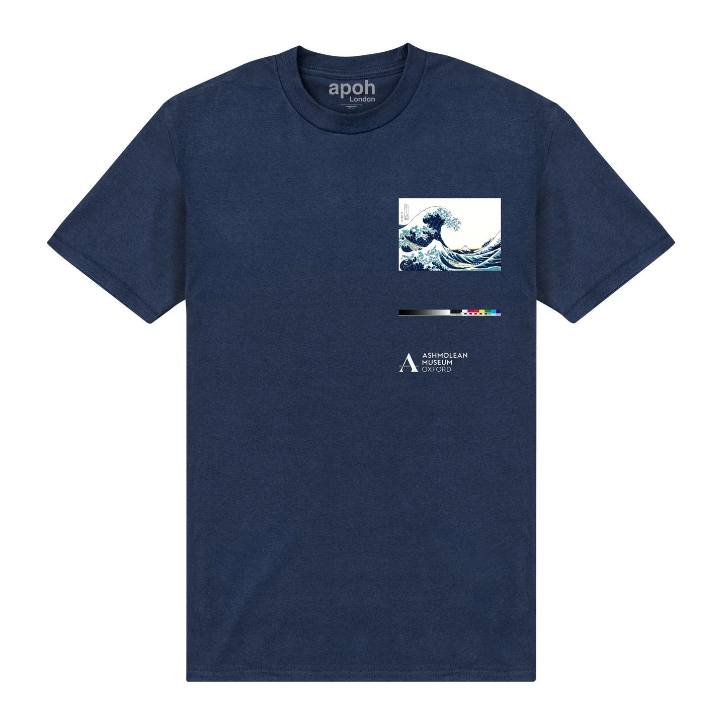 Navy Blue - Front - Ashmolean Museum Unisex Adult Wave T-Shirt