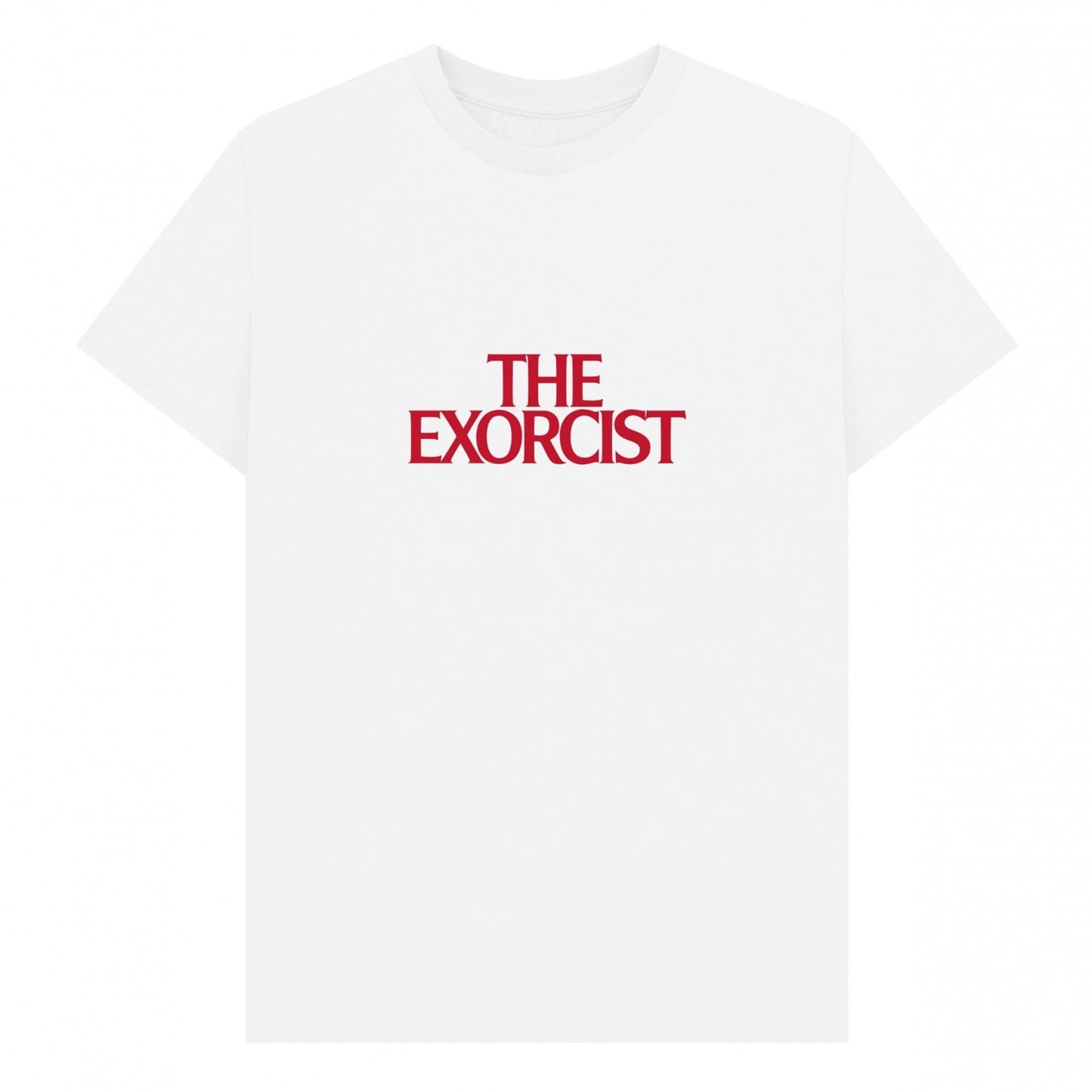 White - Front - The Exorcist Unisex Adult Title T-Shirt