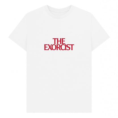 White - Front - The Exorcist Unisex Adult Title T-Shirt