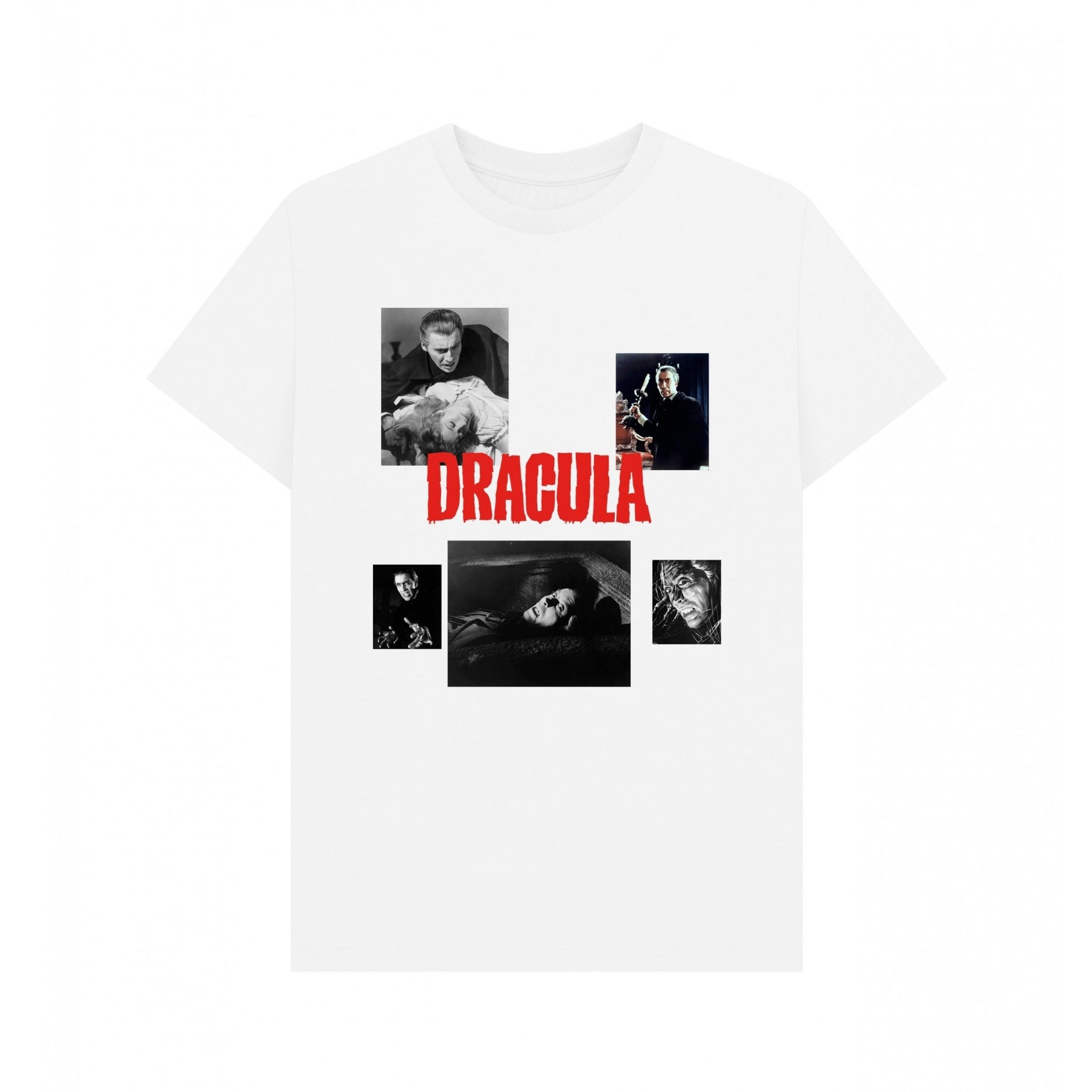 White - Front - Horror Line Unisex Adult Dracula Movie Scene T-Shirt
