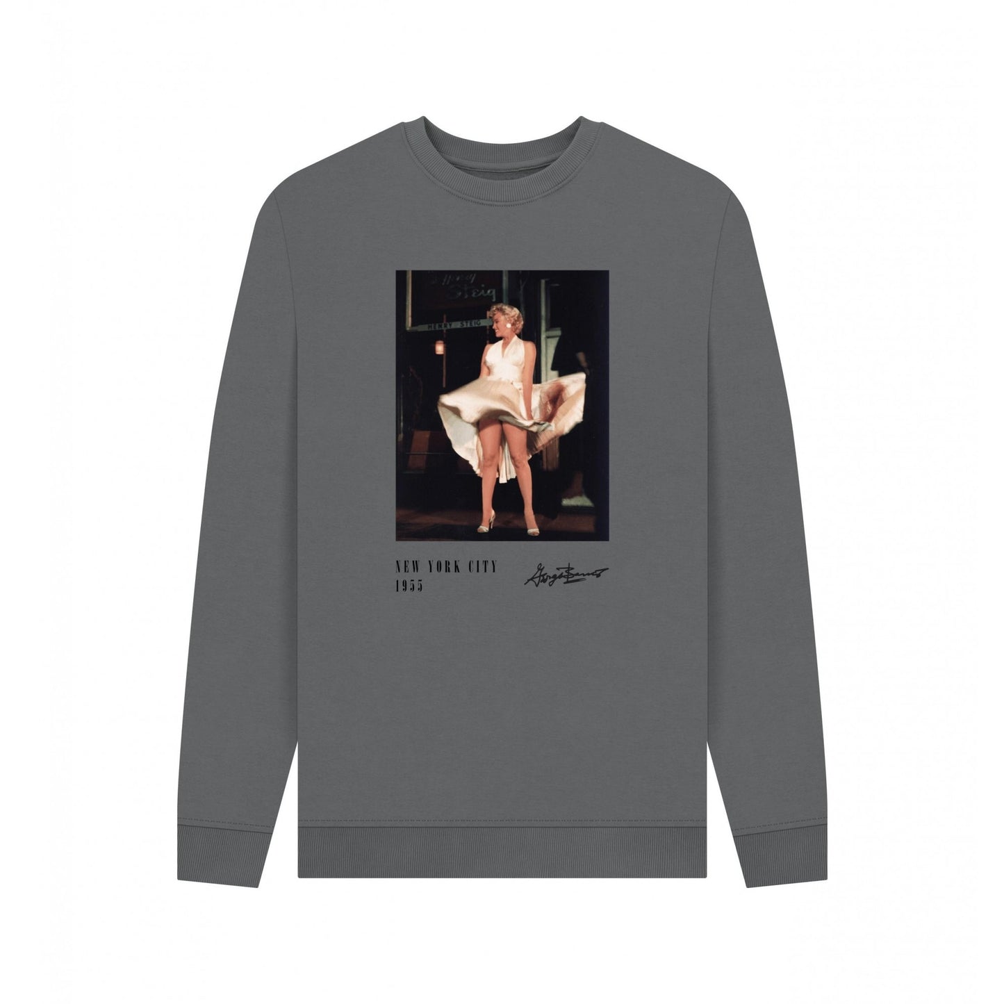 Slate Grey - Front - Marilyn Monroe Unisex Adult New York City Sweatshirt