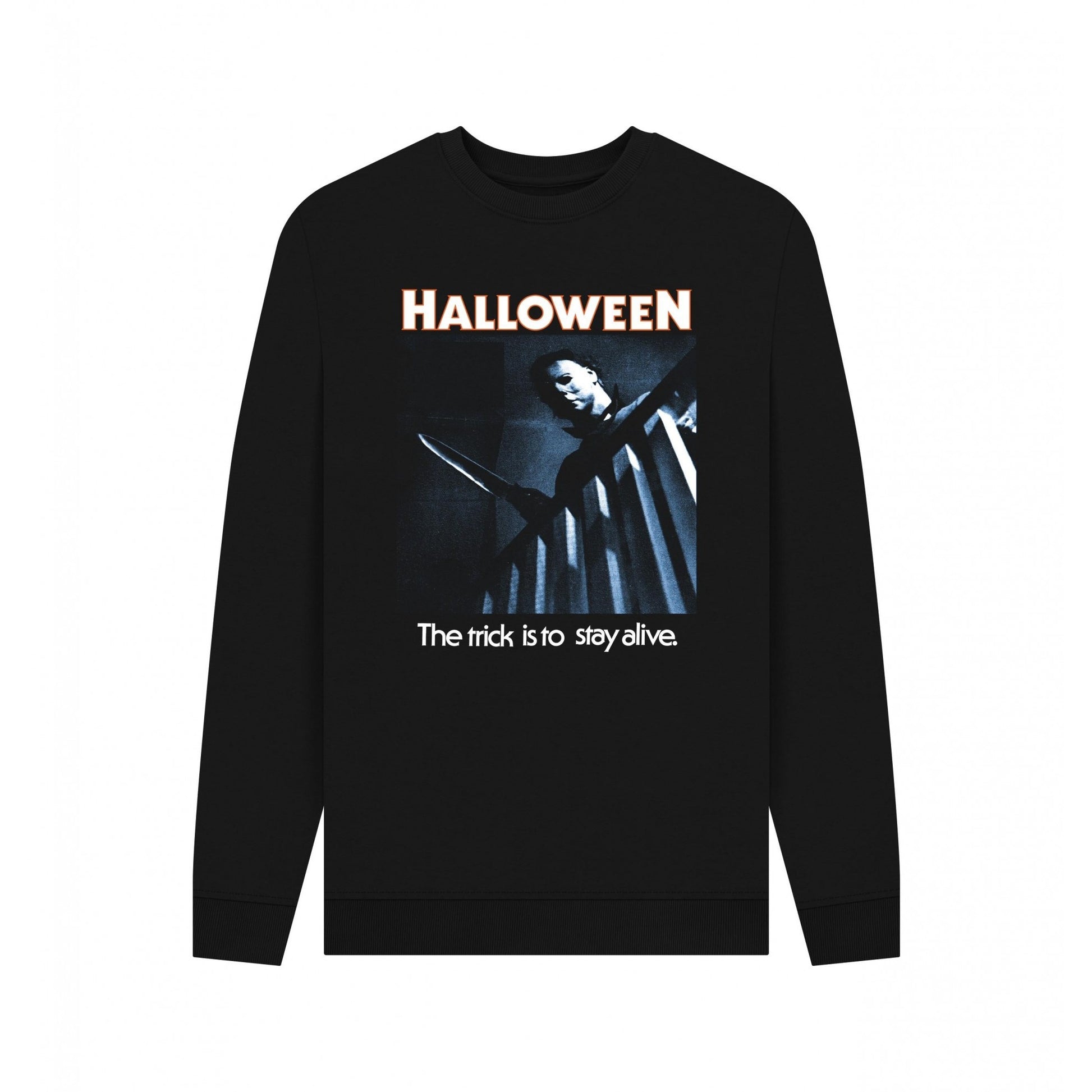 Black - Front - Halloween Unisex Adult Trick To Stay Alive Sweatshirt