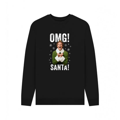 Black - Front - Elf Unisex Adult OMG Santa Sweatshirt