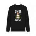 Black - Front - Elf Unisex Adult OMG Santa Sweatshirt