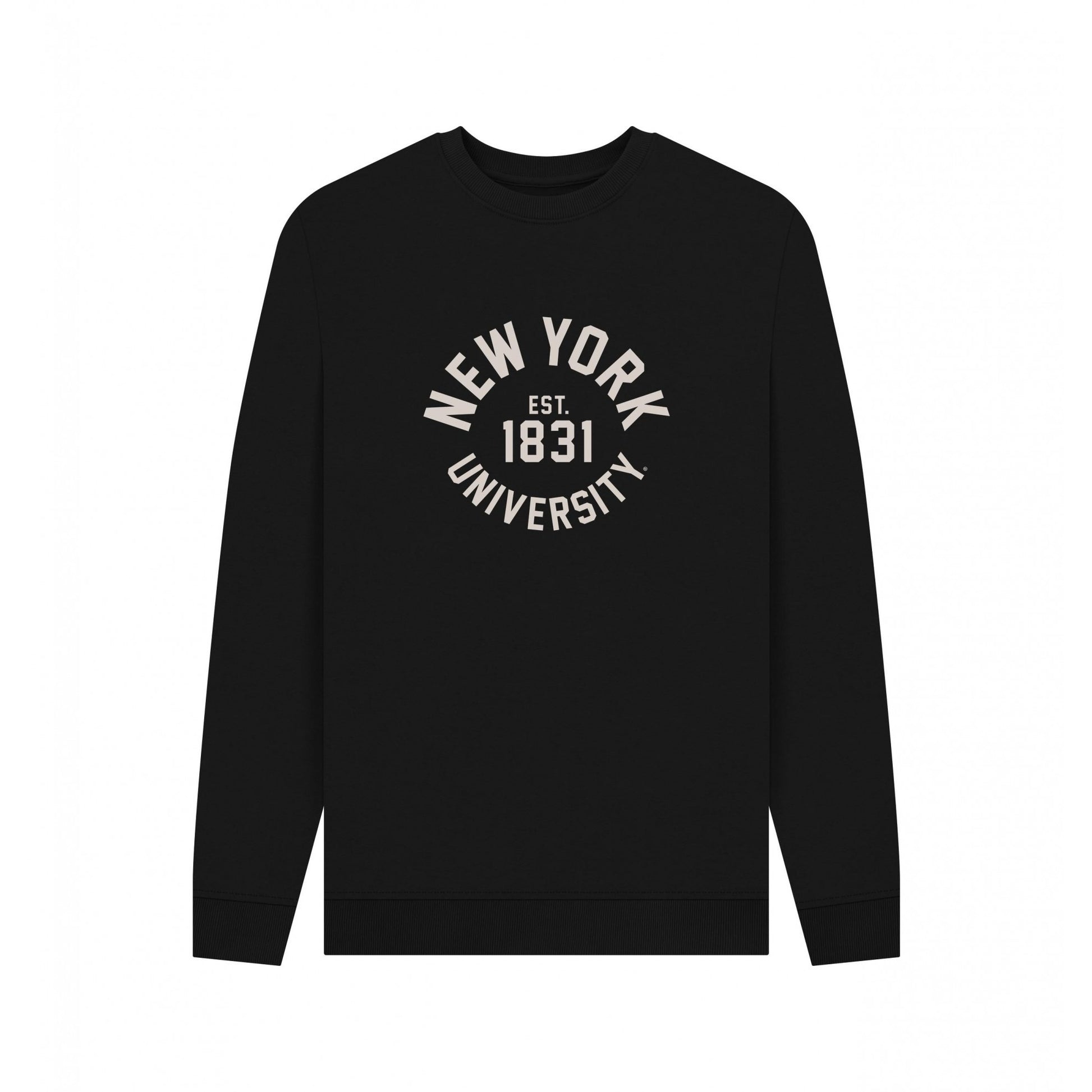 Black - Front - New York University Unisex Adult Sweatshirt