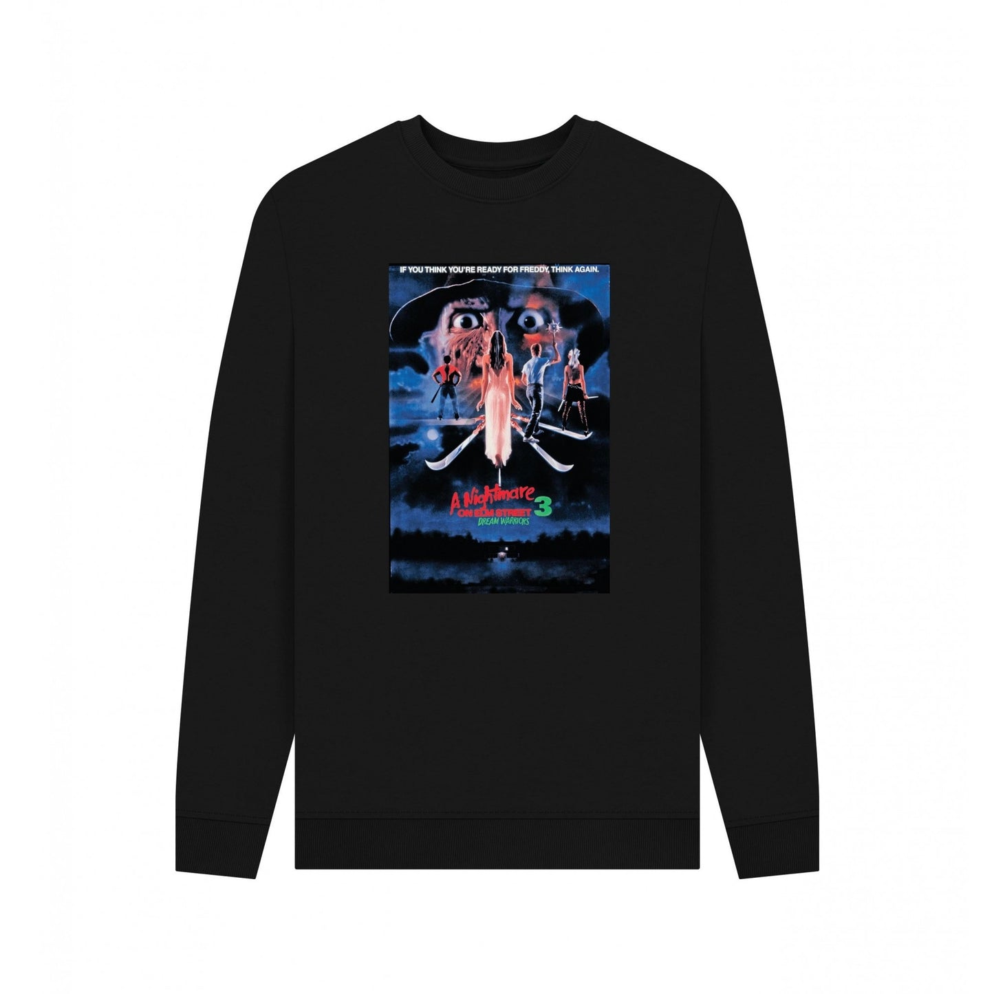 Black - Front - A Nightmare On Elm Street Unisex Adult Ready for Freddy Sweatshirt