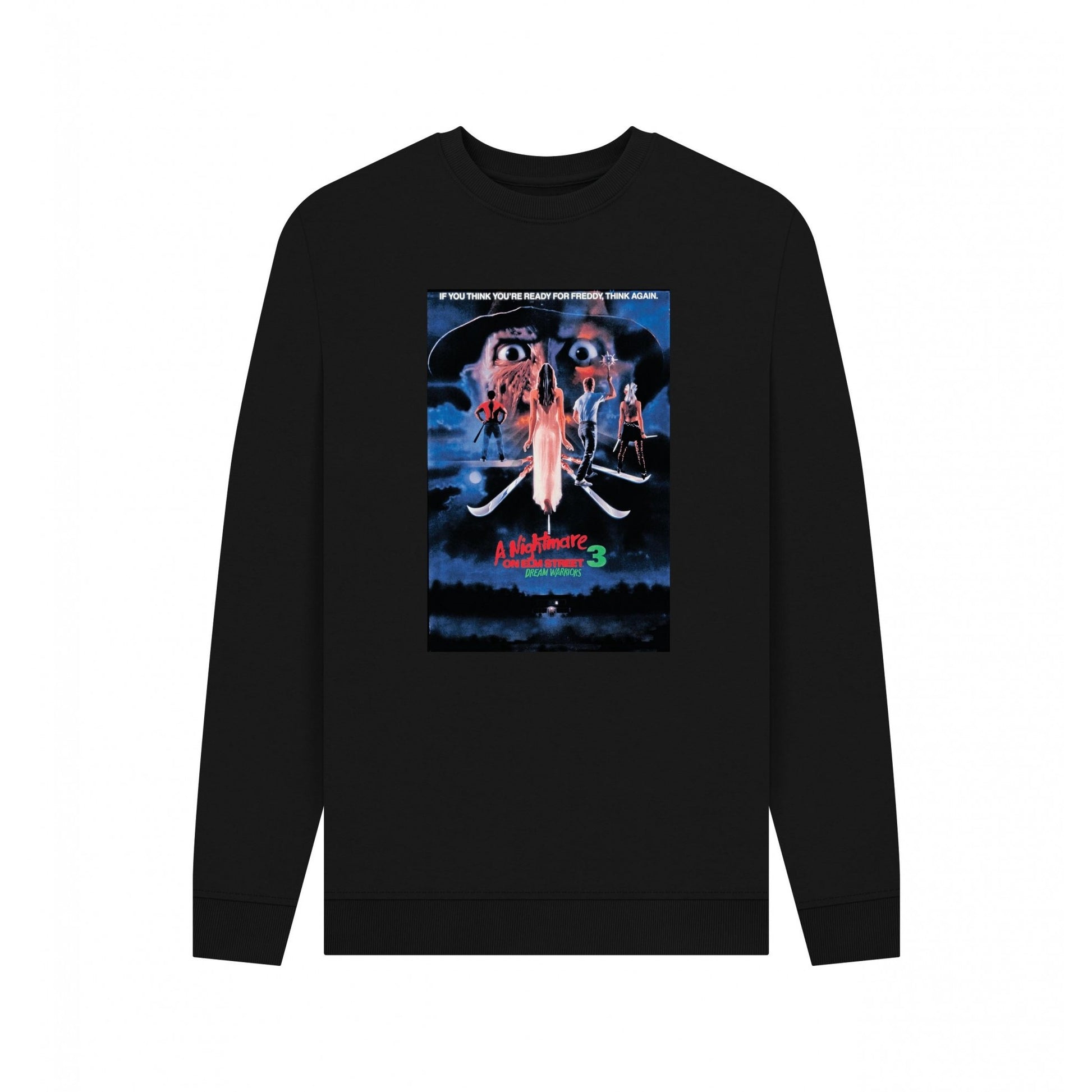 Black - Front - A Nightmare On Elm Street Unisex Adult Ready for Freddy Sweatshirt