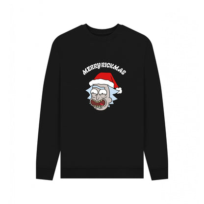 Black - Front - Rick And Morty Unisex Adult Merry Rickmas Sweatshirt