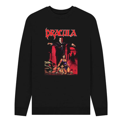Black - Front - Horror Line Unisex Adult Lives! Dracula Sweatshirt