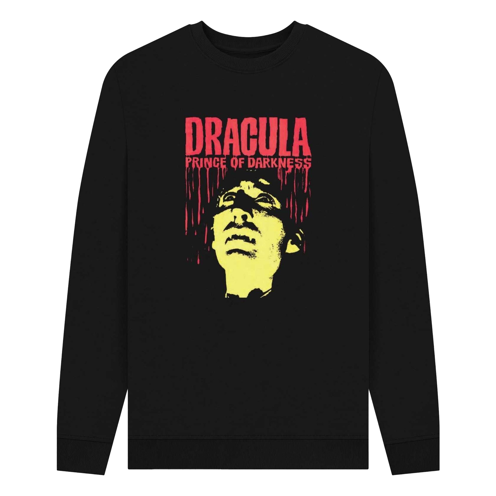 Black - Front - Horror Line Unisex Adult Darkness Dracula Sweatshirt