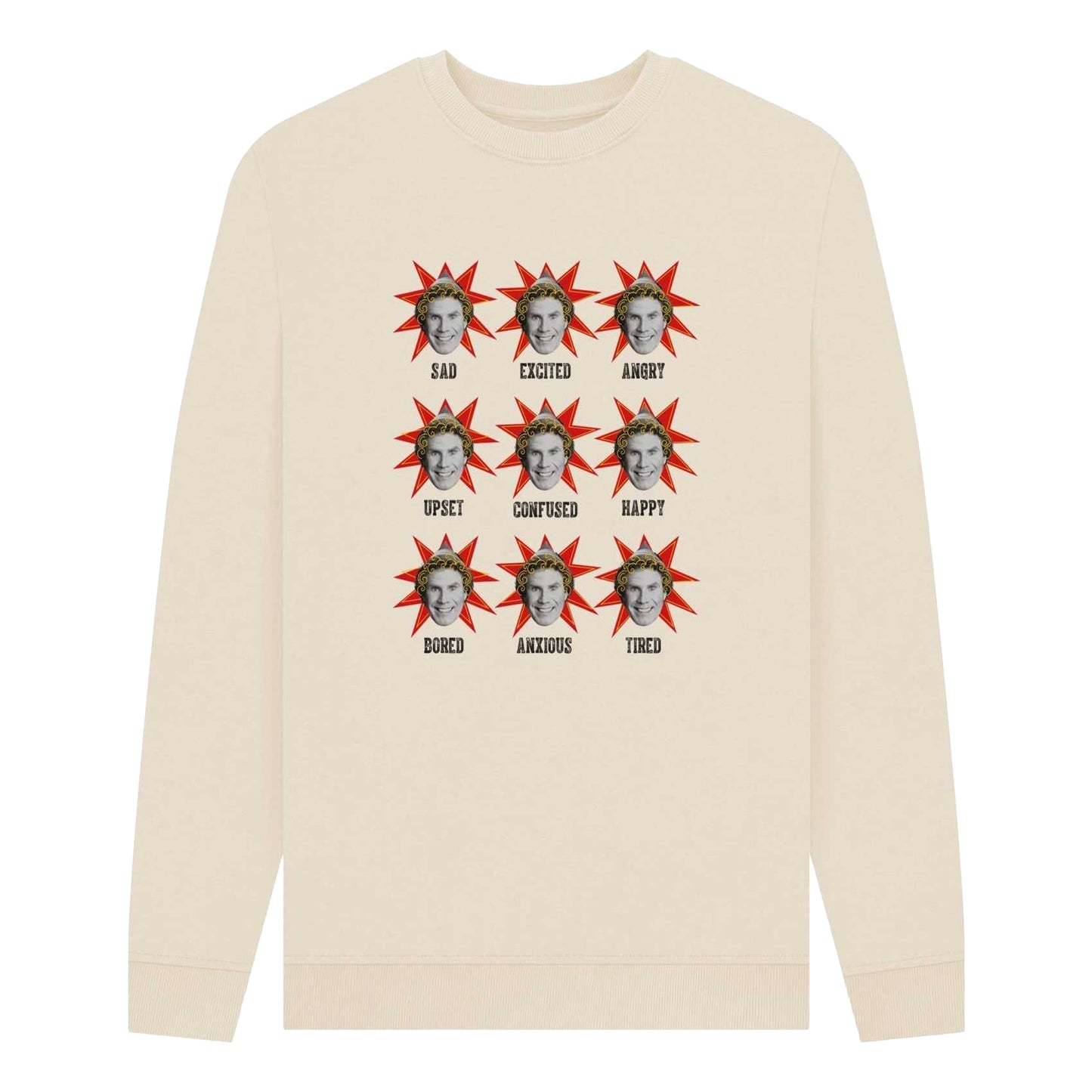 Oat - Front - Elf Unisex Adult Moods Sweatshirt