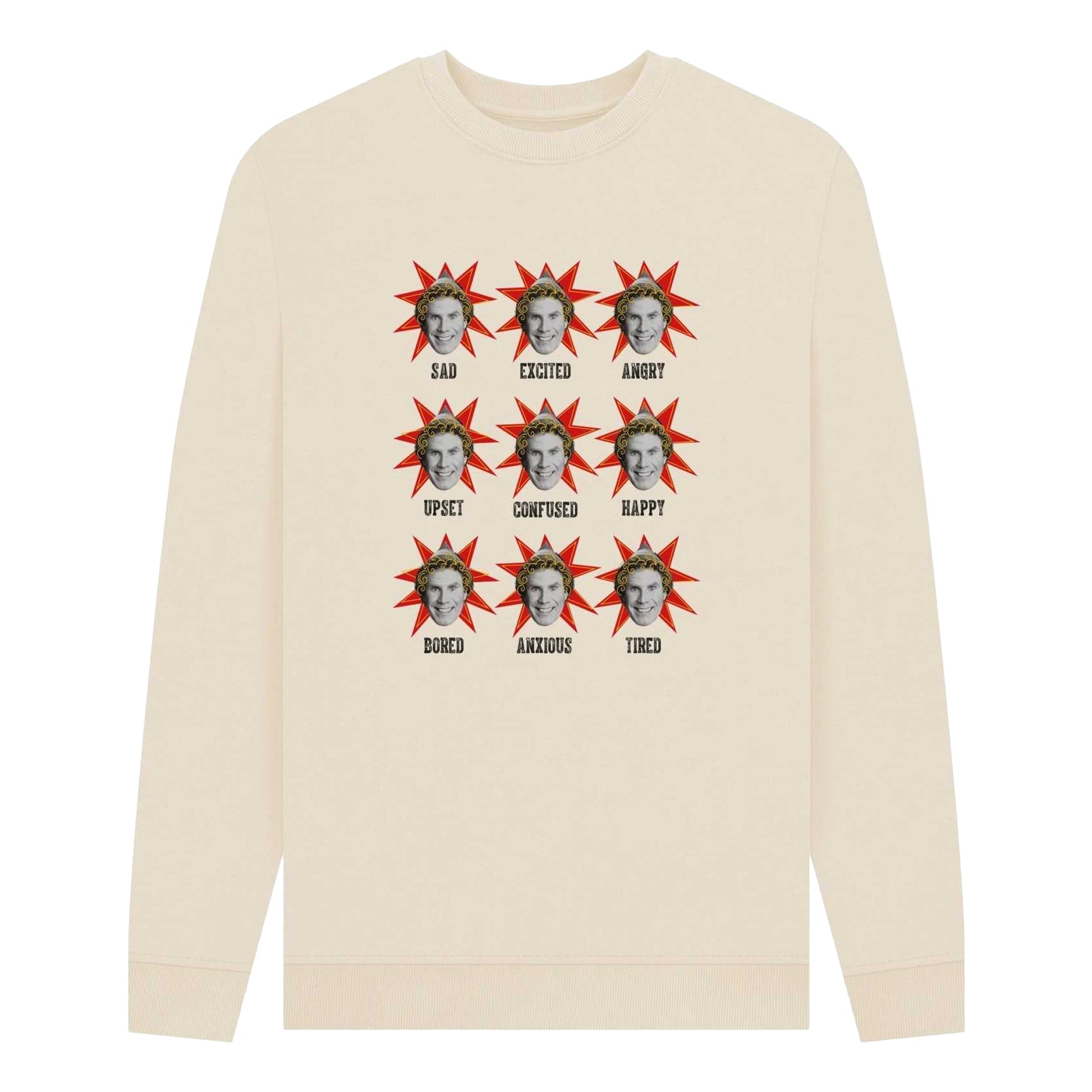 Oat - Front - Elf Unisex Adult Moods Sweatshirt