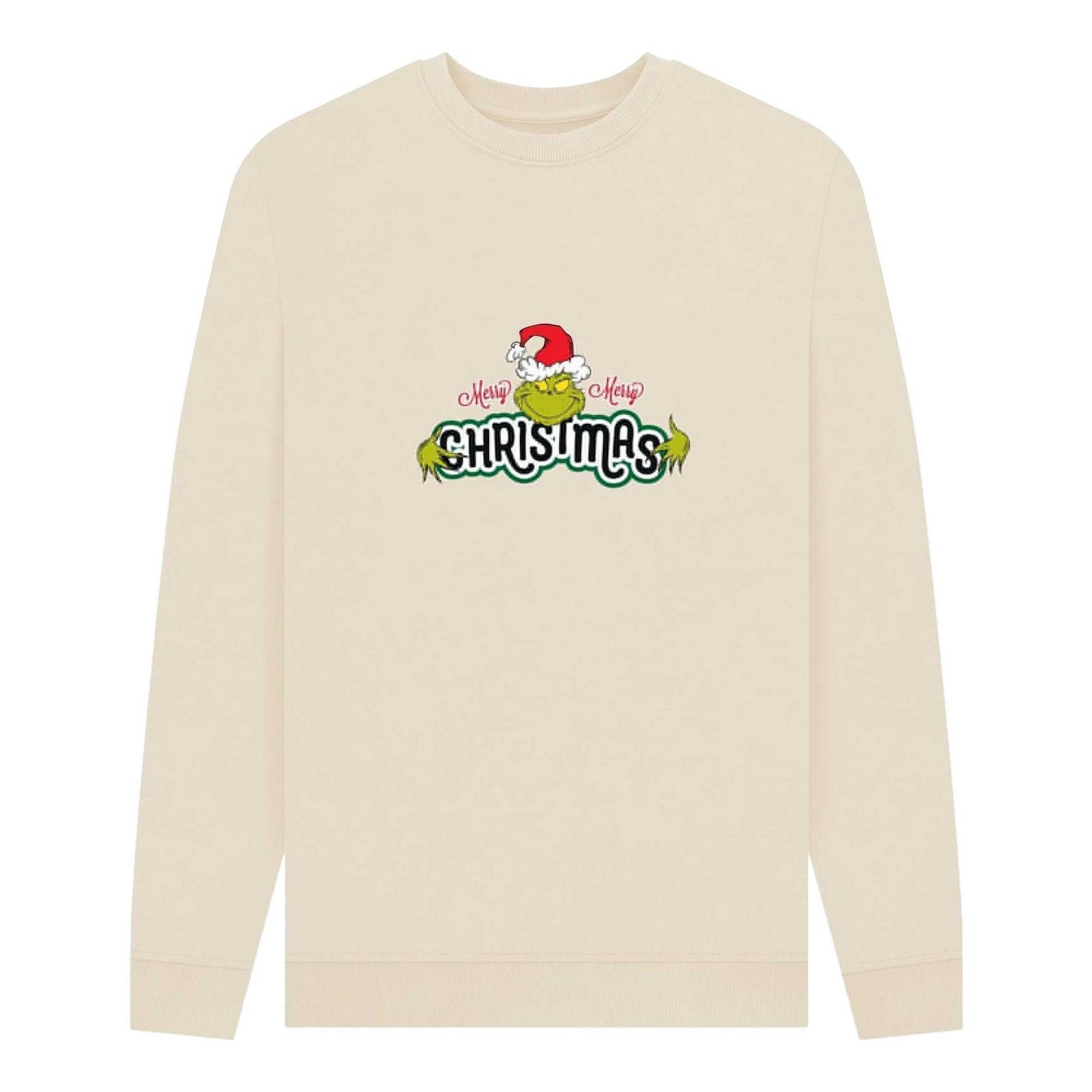 Oat - Front - The Grinch Unisex Adult Christmas Sweatshirt