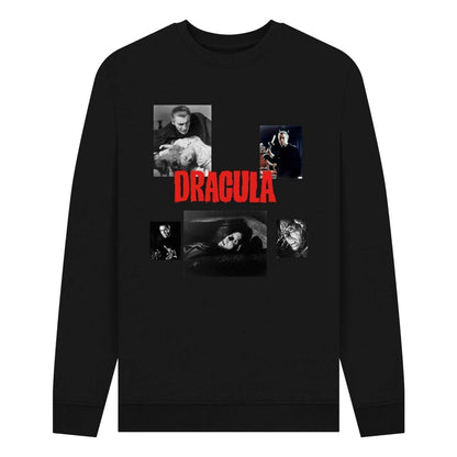 Black - Front - Horror Line Unisex Adult Dracula Movie Scene Sweatshirt