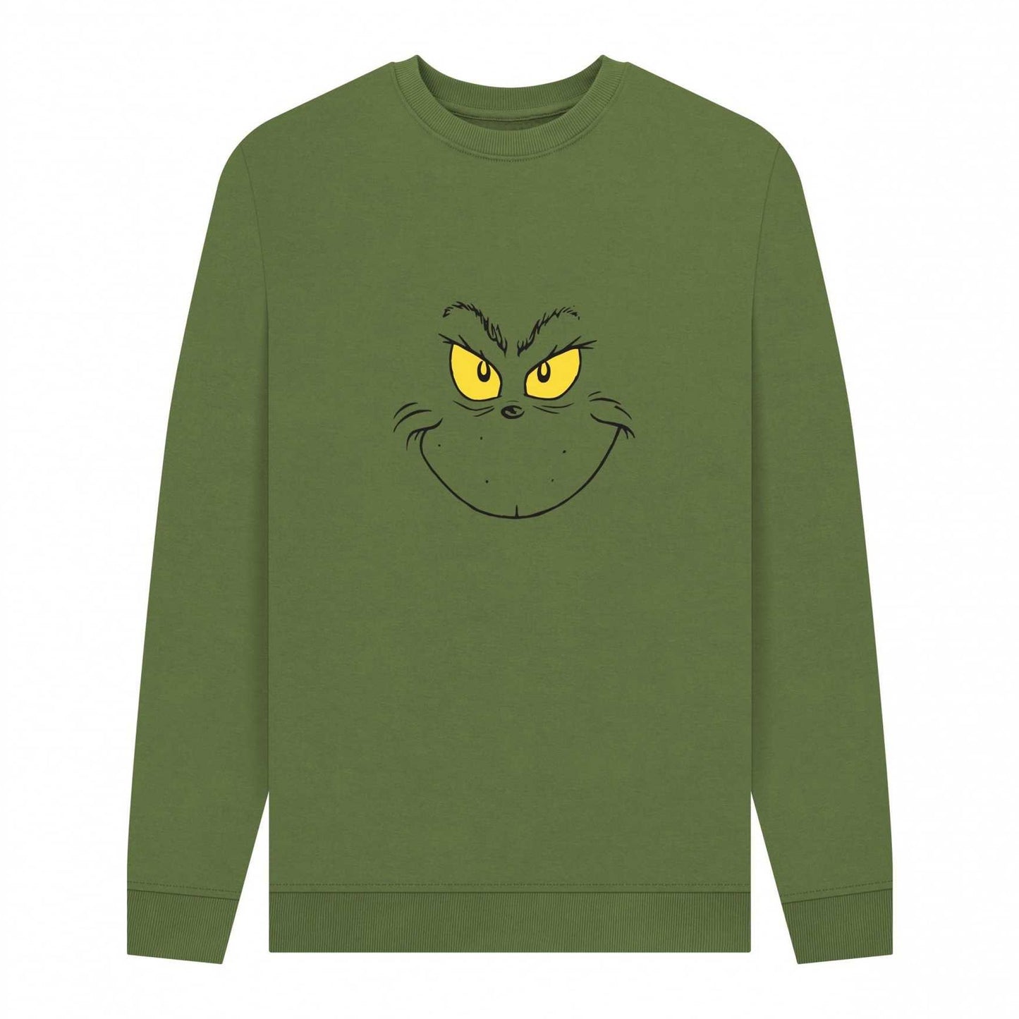 Khaki - Front - The Grinch Unisex Adult Smile Sweatshirt