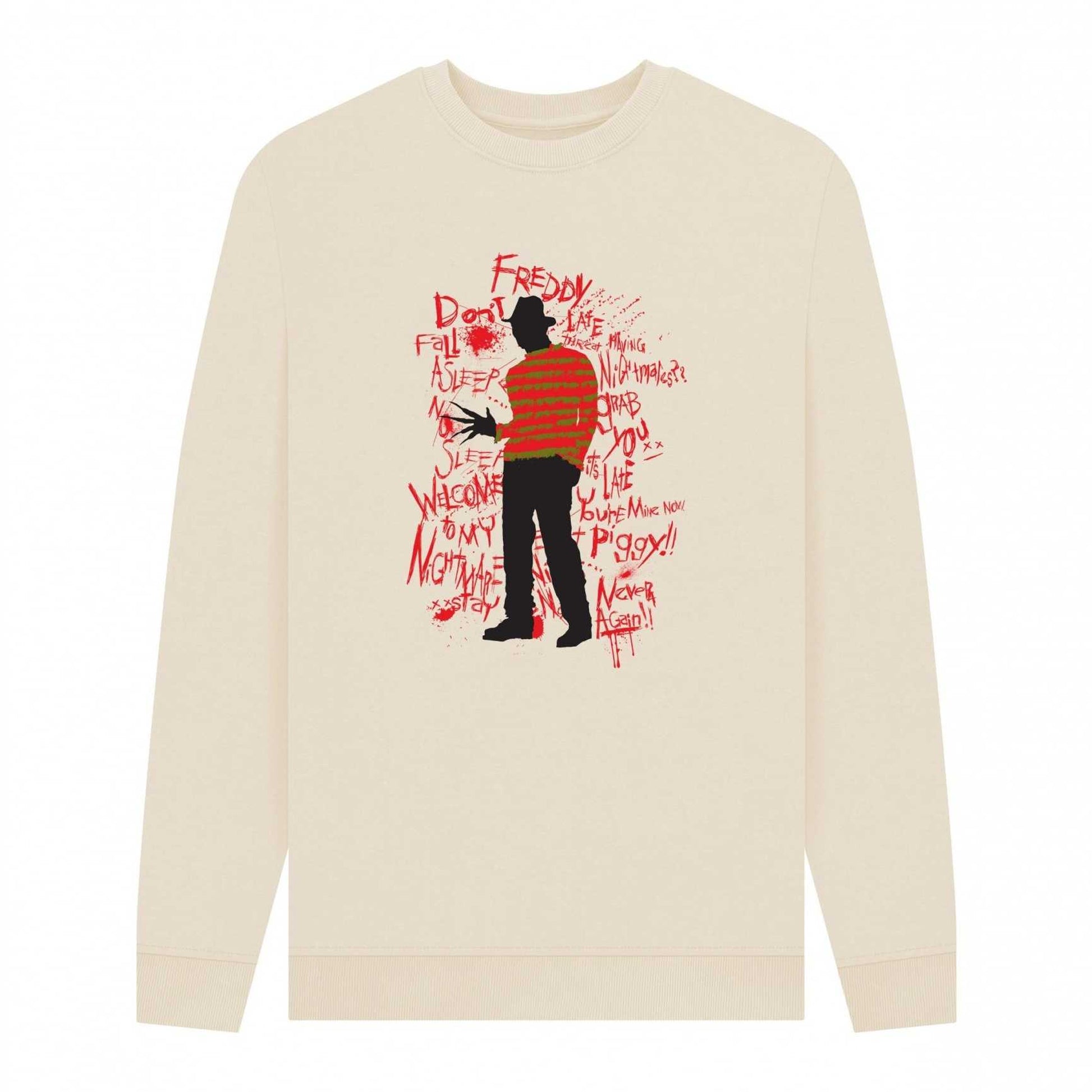 Oat - Front - A Nightmare On Elm Street Unisex Adult Freddy Krueger Sweatshirt