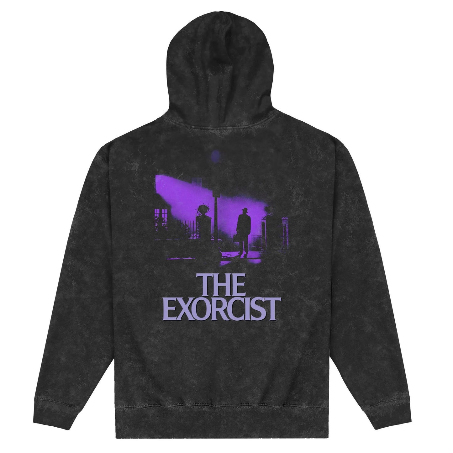 Washed Black - Back - The Exorcist Unisex Adult Acid Wash Hoodie