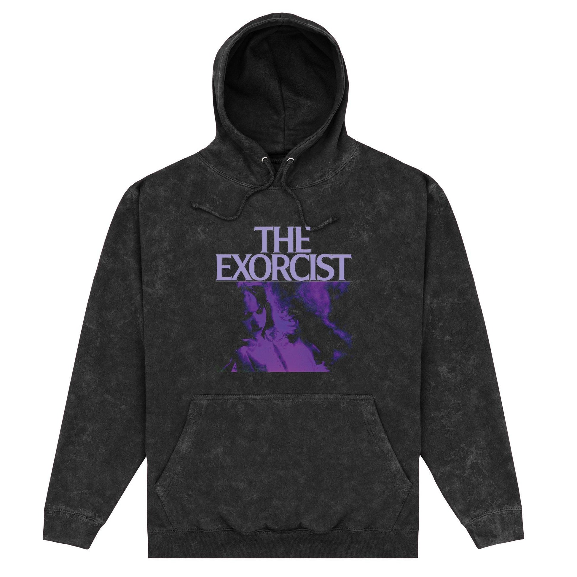Washed Black - Front - The Exorcist Unisex Adult Acid Wash Hoodie
