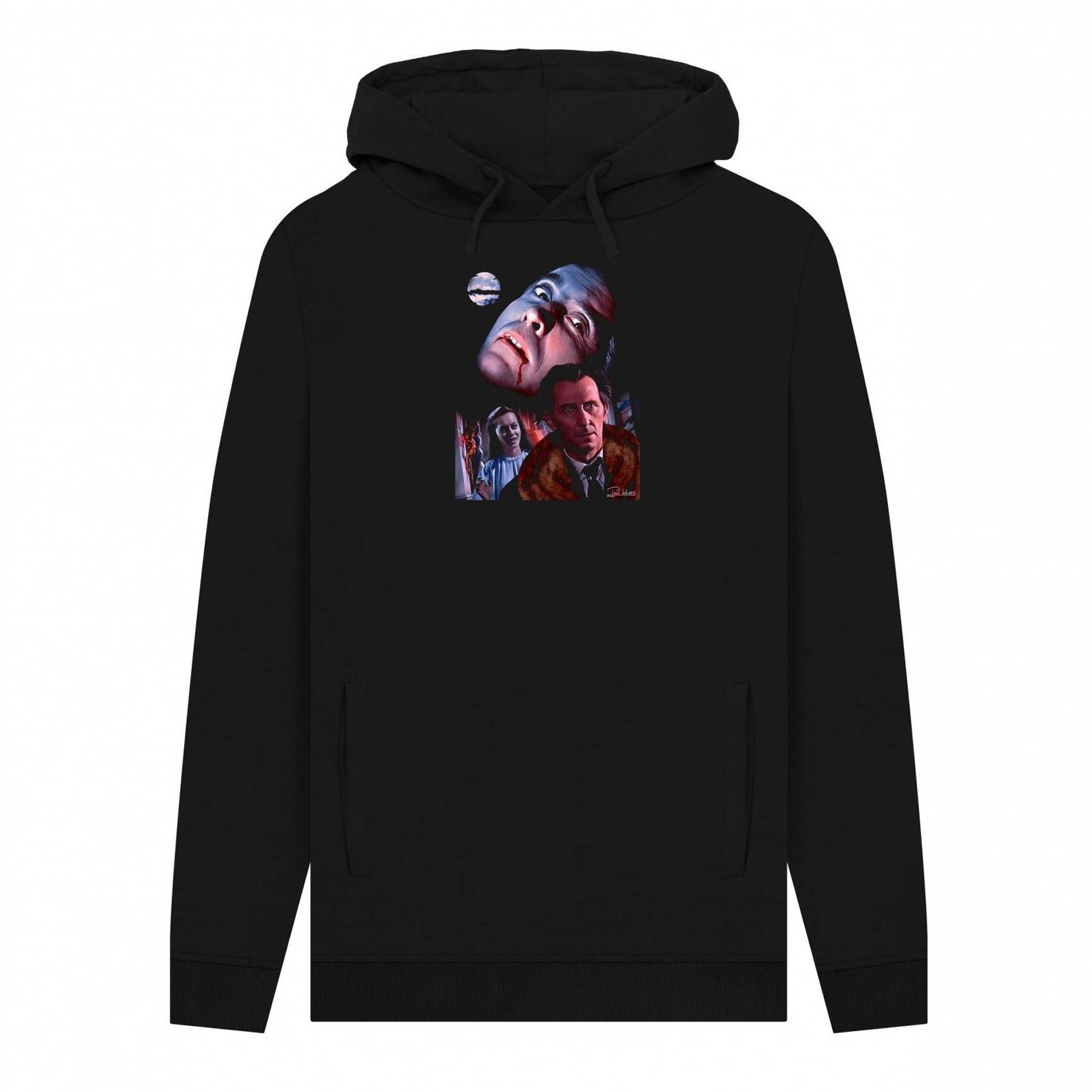Black - Front - Horror Line Unisex Adult Dracula Hoodie