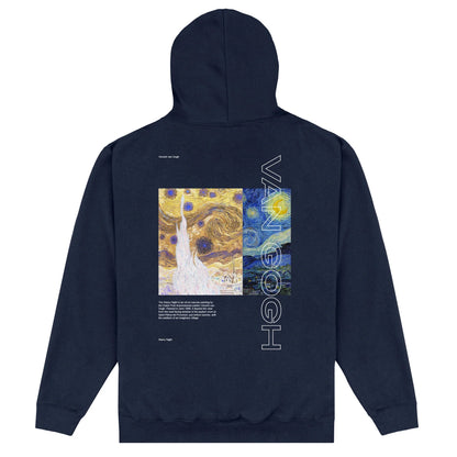 Navy - Back - Vincent Van Gogh Unisex Adult Starry Night Hoodie