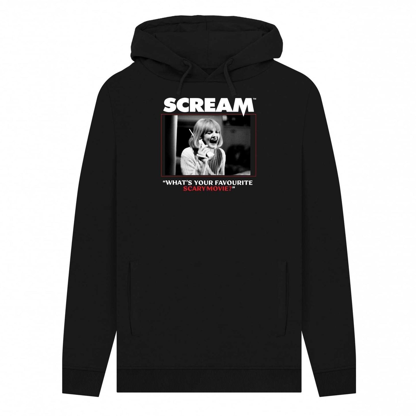 Black - Front - Scream Unisex Adult What´s Your Favourite Scary Movie? Hoodie