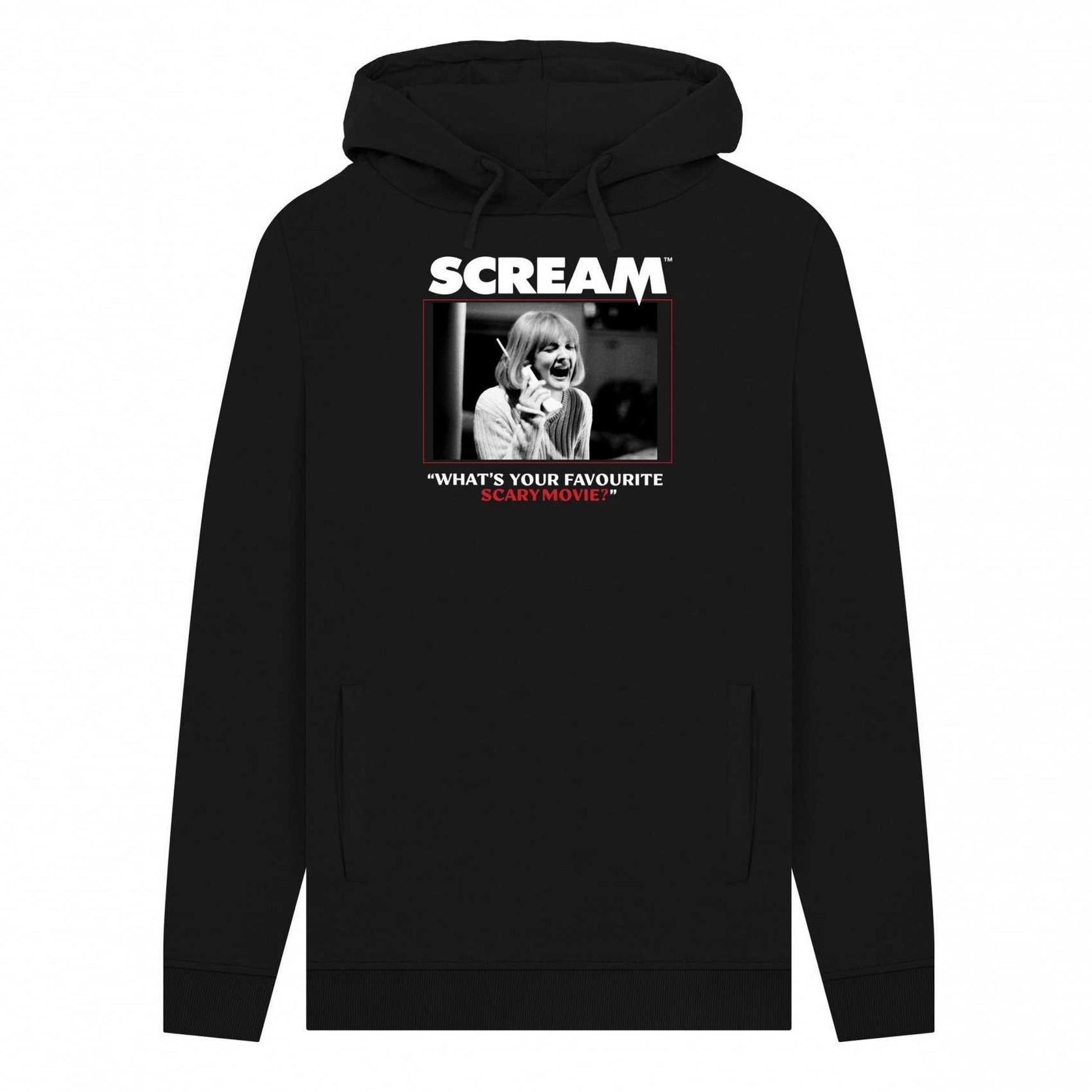 Black - Front - Scream Unisex Adult What´s Your Favourite Scary Movie? Hoodie