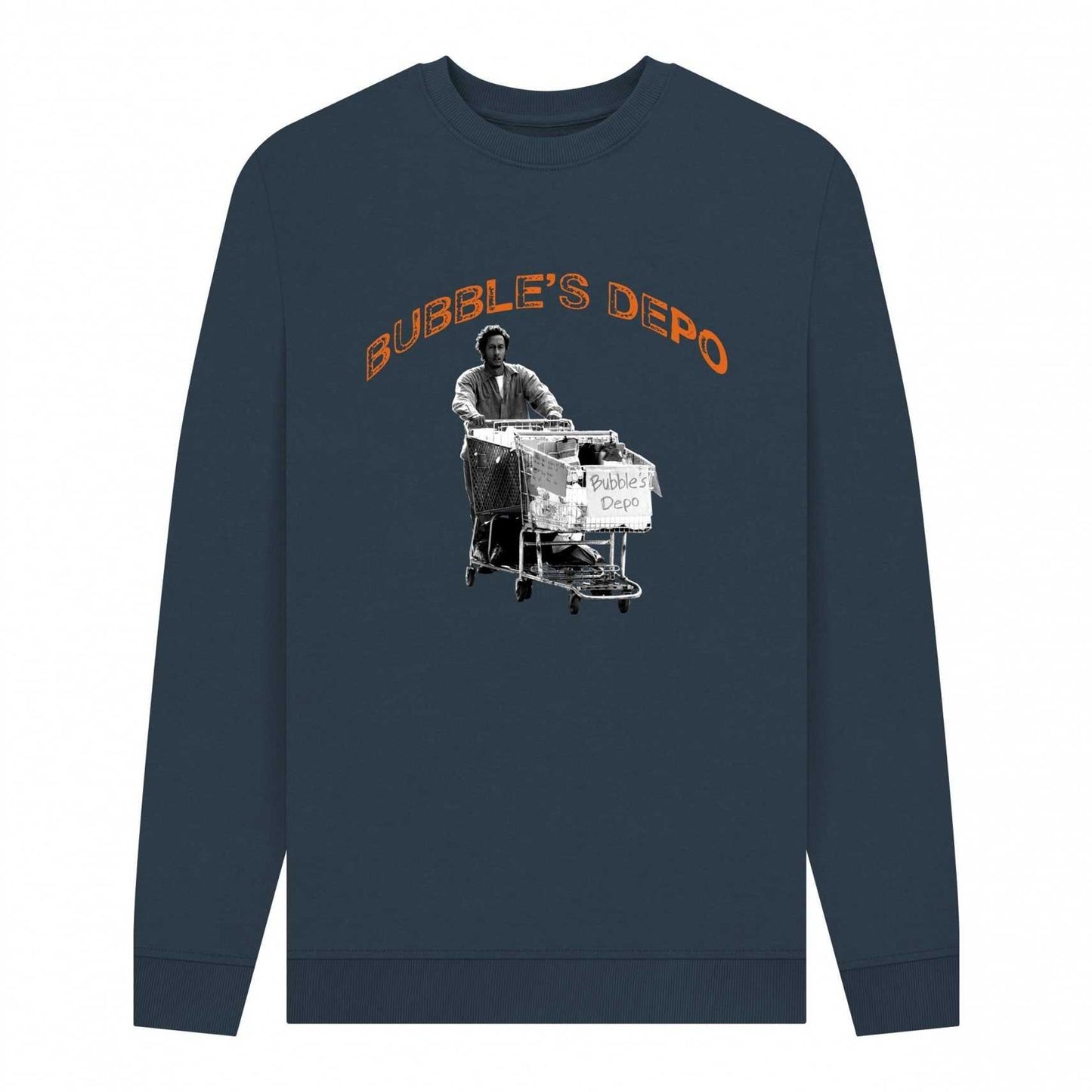 Navy Blue - Front - The Wire Unisex Adult Bubble Sweatshirt