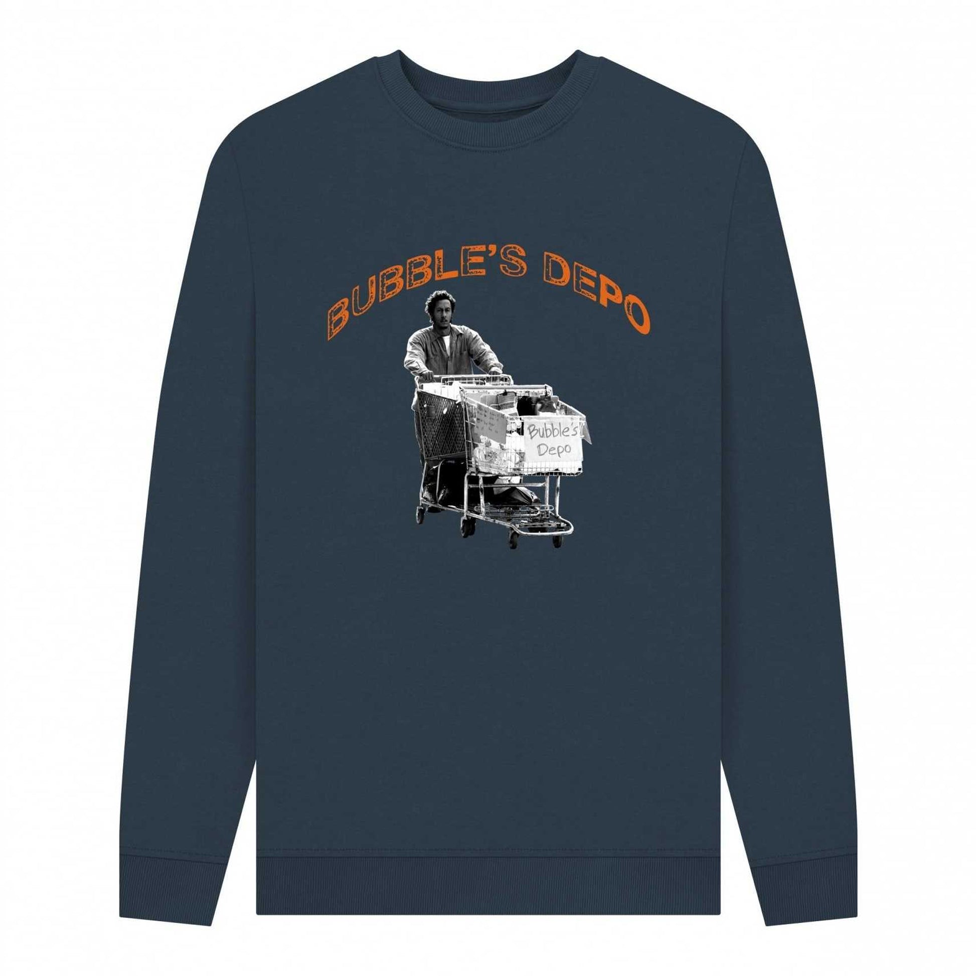 Navy Blue - Front - The Wire Unisex Adult Bubble Sweatshirt