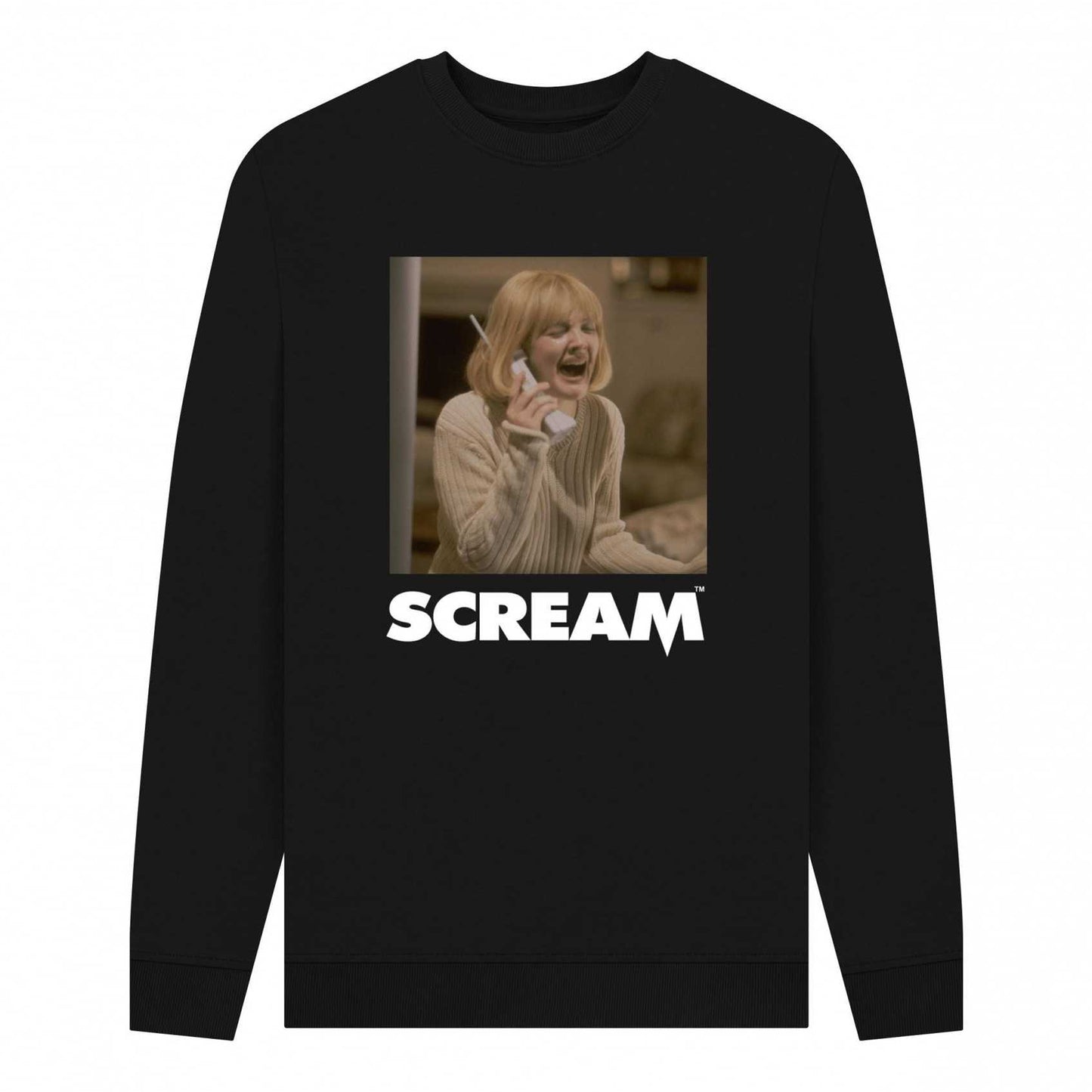 Black - Front - Scream Unisex Adult Phone Call Sweatshirt